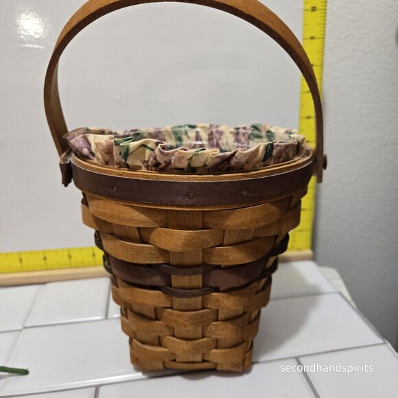 Longaberger 1994 May Series Lilac Basket, Liner, Tie On,  Protector set - Picture 7 of 10